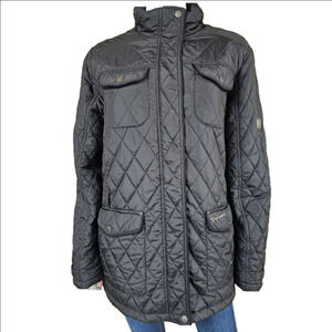 Craghoppers Quilted Zippered Multi Pocket Snap Front Weatherproof Jacket Size 12